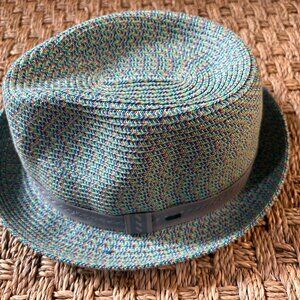 Bailey of Hollywood Breed fedora in aqua multicolor tweed